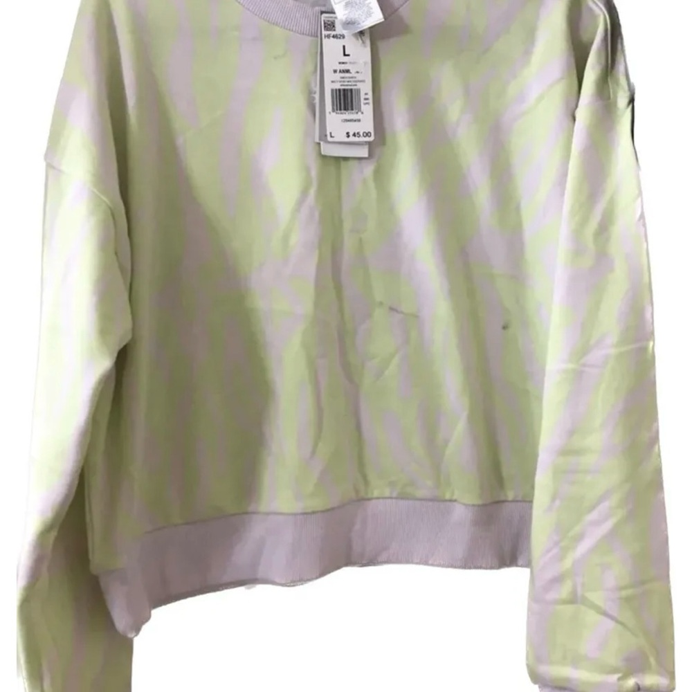 adidas woman animal print Sweatshirt size Large See Pictures Please
